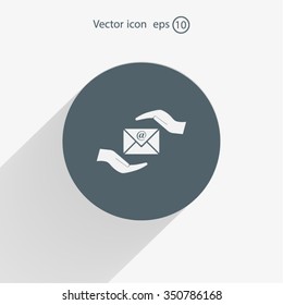 insurance correspondence icon vector design