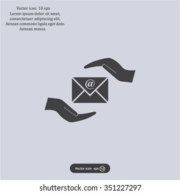 insurance correspondence icon vector design