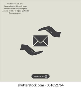 insurance correspondence icon vector design