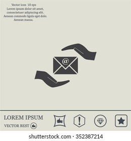 insurance correspondence icon vector design