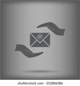insurance correspondence icon vector design