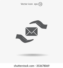 insurance correspondence icon vector design