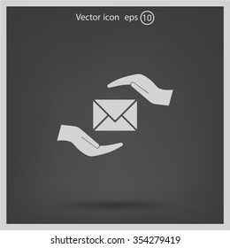 insurance correspondence icon vector design