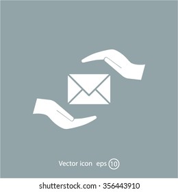 insurance correspondence icon vector design