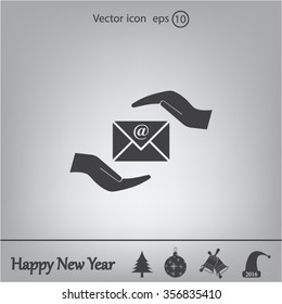 insurance correspondence icon vector design