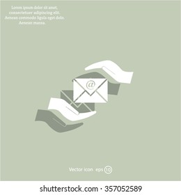 insurance correspondence icon vector design