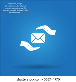 insurance correspondence icon vector design