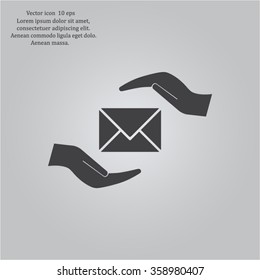 insurance correspondence icon vector design