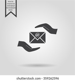 insurance correspondence icon vector design