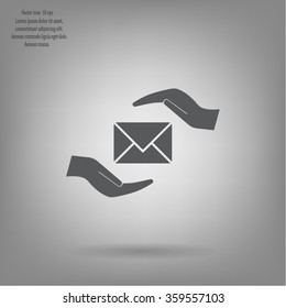 insurance correspondence icon vector design