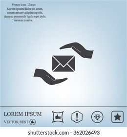 insurance correspondence icon vector design