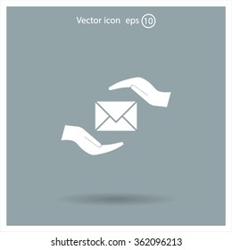 insurance correspondence icon vector design