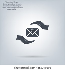 insurance correspondence icon vector design