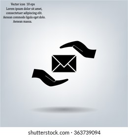 insurance correspondence icon vector design