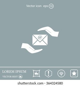 insurance correspondence icon vector design