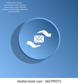 insurance correspondence icon vector design