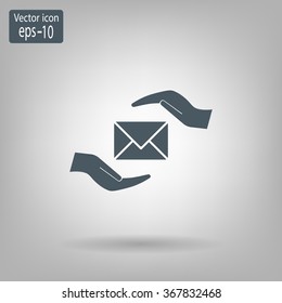 insurance correspondence icon vector design