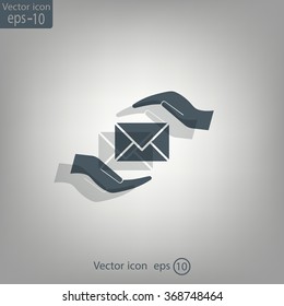 insurance correspondence icon vector design