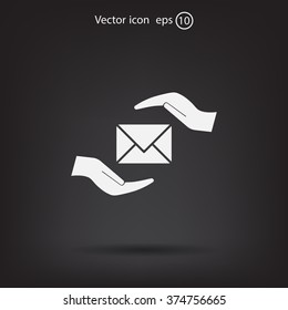 insurance correspondence icon vector design