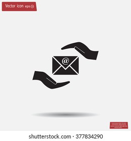insurance correspondence icon vector design