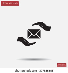 insurance correspondence icon vector design