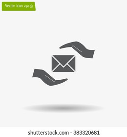 insurance correspondence icon vector design