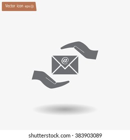 insurance correspondence icon vector design