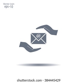 insurance correspondence icon vector design