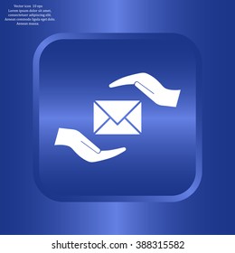 insurance correspondence icon vector design