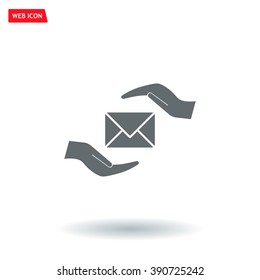 insurance correspondence icon vector design