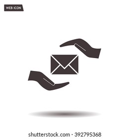 insurance correspondence icon vector design