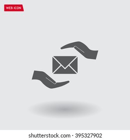 insurance correspondence icon vector design