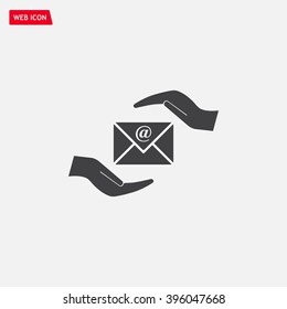 insurance correspondence icon vector design