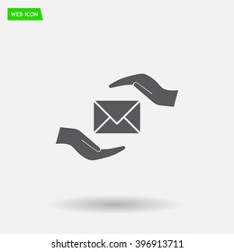 insurance correspondence icon vector design