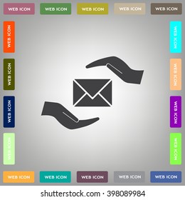 insurance correspondence icon vector design