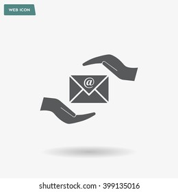 insurance correspondence icon vector design