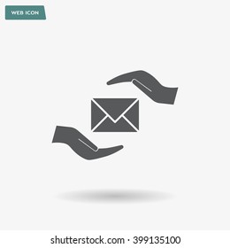 insurance correspondence icon vector design