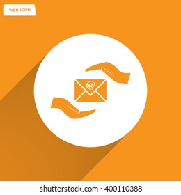 insurance correspondence icon vector design