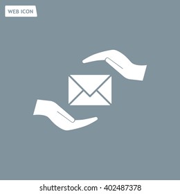 insurance correspondence icon vector design