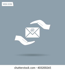 insurance correspondence icon vector design