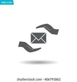 insurance correspondence icon vector design