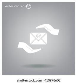 insurance correspondence icon vector design