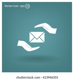 insurance correspondence icon vector design