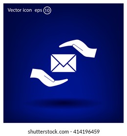 insurance correspondence icon vector design