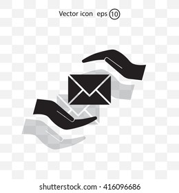 insurance correspondence icon vector design