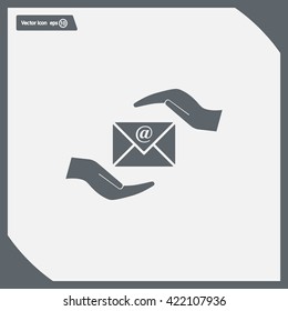 insurance correspondence icon vector design