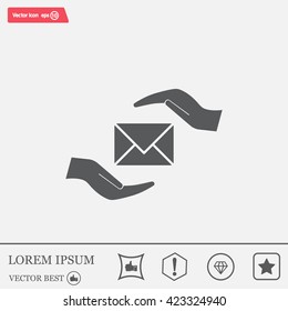 insurance correspondence icon vector design