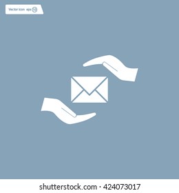 insurance correspondence icon vector design