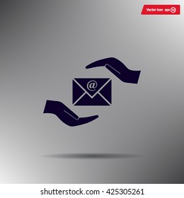 insurance correspondence icon vector design