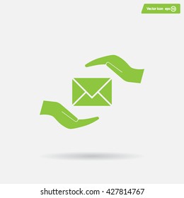 insurance correspondence icon vector design